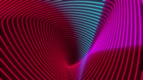 Abstract neon light waves in a 3D space Stock Footage 308250316