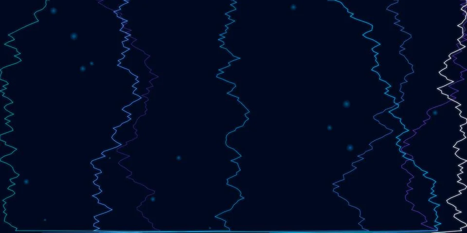 Abstract neon light waves on a dark background Stock Illustration