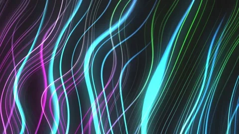 Abstract Neon Light Waves Flowing Background - Vibrant Energy Motion Graphics Stock Footage 333465128