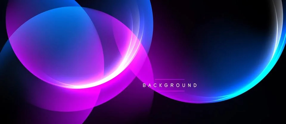 Abstract neon lights blend, creating vibrant curves. Dark background emphasiz 스톡 일러스트