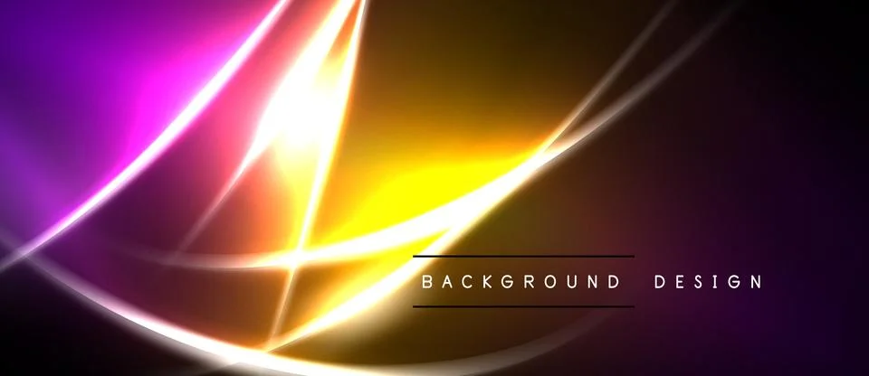 Abstract neon lights create dynamic visual effect. Vibrant colors blend, fo.. Stock Illustration