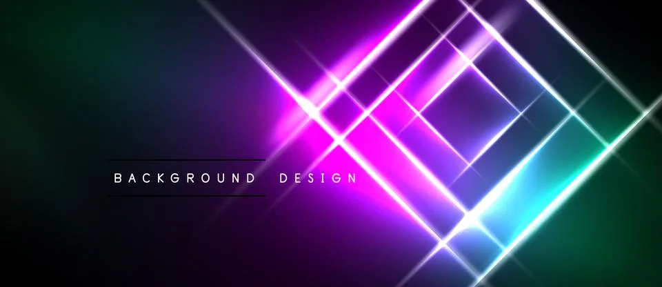 Abstract neon lights create dynamic geometric patterns. Vivid gradients 스톡 일러스트