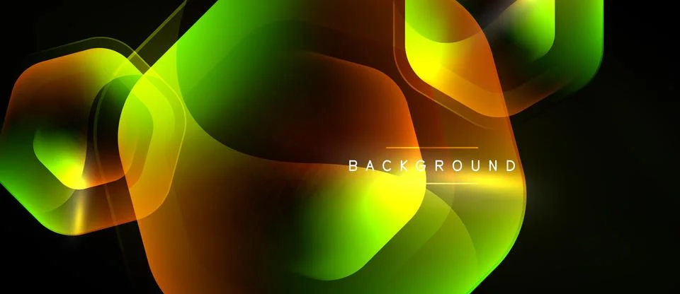 Abstract neon lights create dynamic shapes. Vibrant colors blend, forming m.. Stock Illustration