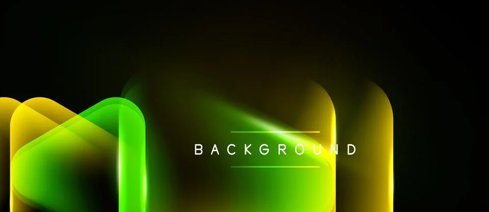 Abstract neon lights create vibrant curves. Dark background emphasizes glowin Stock Illustration
