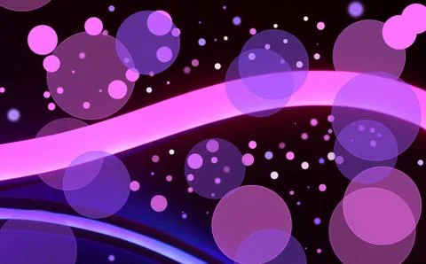 Abstract neon lights in the dark with luminous circles of various sizes Stock Illustration