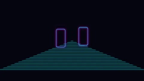 Abstract neon lights moving on a dark background creating a mesmerizing sci.. Vídeos de archivo 341658510