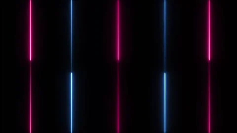 Abstract neon lights red lines moving animation isolated on black background Stock Footage 320252234
