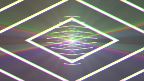 Abstract neon lights rotating seamless loop motion graphics animation background Stock Footage 111947836