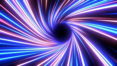 Abstract neon lights Sci-Fi futuristic Hi Tech virtual reality tunnel loop Vídeo Stock 184259220