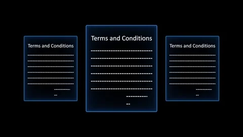 Abstract neon line digital sign terms and conditions paper concept. Neon bl.. Stock Footage 336203251
