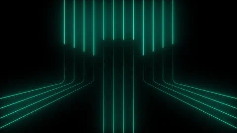 Abstract neon line glowing Light effect icon animation. Neon cyan outline l.. Stock-Footage 335299131