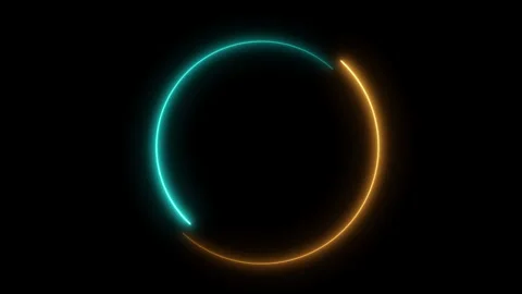 Abstract Neon Line Loop animation circle. 4K 動画素材 240387425