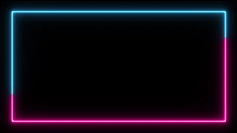 Abstract Neon Line Loop animation.Rectangular frame with running lights. 動画素材 240167988