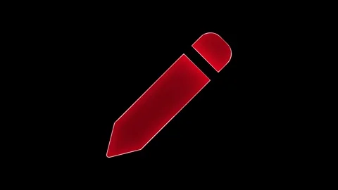 Abstract neon line Pen icon isolated on black background 4K animation. Stock Footage 299569474