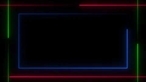 Abstract neon line picture frame background,Web background laser show. loop.. Stock Footage 310280901