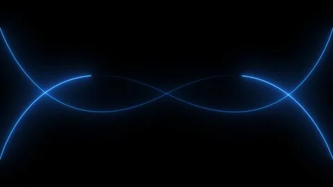 Abstract neon line seamless wave loop animation. Neon blue light pulses the.. Видео 335098361