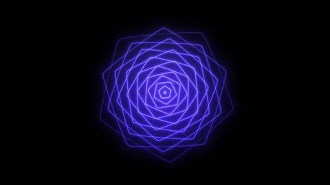 Abstract neon line shape loop geometric background. Futuristic 3d shape concept. Illustrazione stock