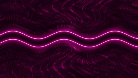 Abstract Neon Line on Wavy Pattern Background Stock Footage 284405196