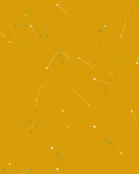 Abstract Neon Lines and Dots Pattern on Golden Yellow Minimalist Grid Backg.. 库存插图