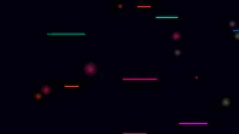 Abstract neon lines and glowing dots on dark background Stock Illustration