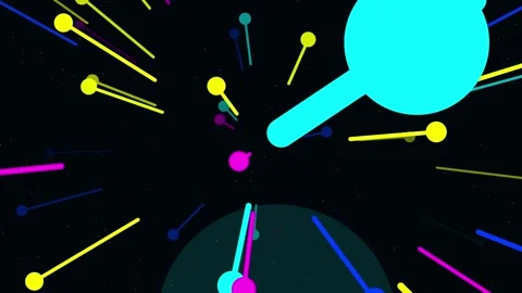 Abstract Neon Lines and Shapes Animation on Black Background 動画素材 344247701