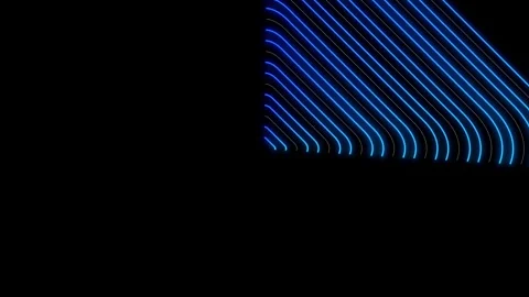 Abstract Neon Lines Animation on Black Background Stock Footage 344070305