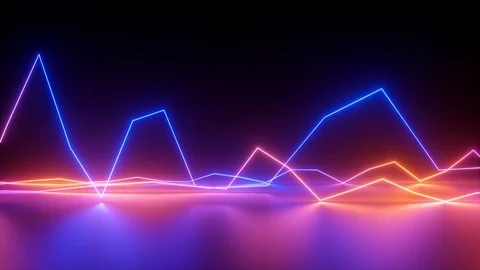 Abstract neon lines background, equalizer, chart, ultraviolet spectrum, loope Stock Footage 108101252