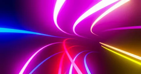 Abstract neon lines background Stock Illustration