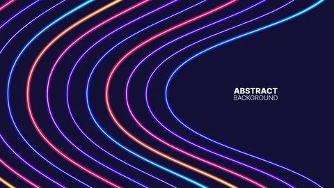 Abstract neon lines background Stock Illustration