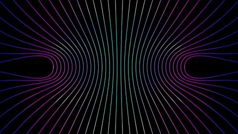 Abstract neon lines background with vibrant cyan and magenta glowing curves.. Illustrazione stock