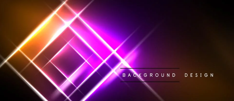 Abstract neon lines create dynamic geometric pattern. Vibrant colors blend, Stockillustratie