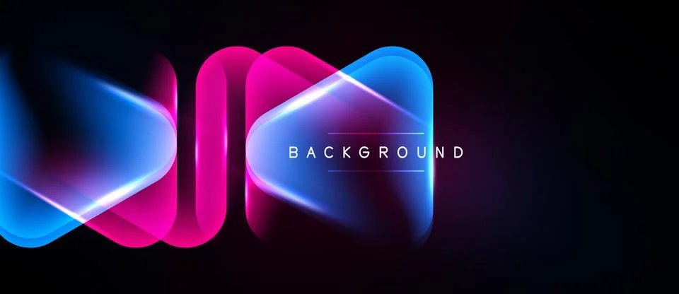 Abstract neon lines create dynamic background. Vivid blue, pink hues contrast Stock Illustration