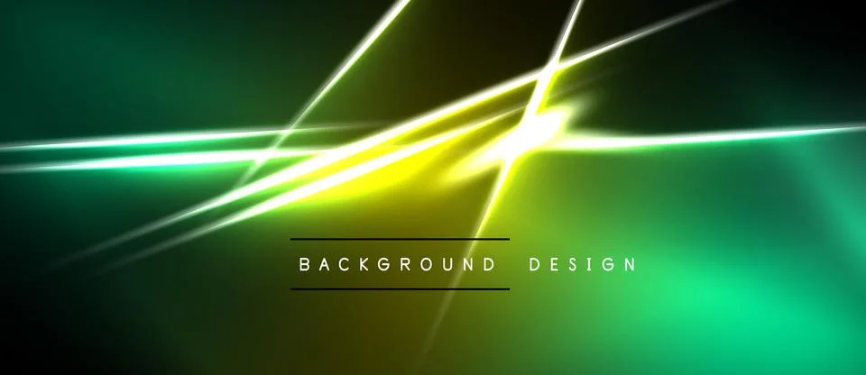 Abstract neon lines create dynamic gradient background. Bright yellow light 스톡 일러스트