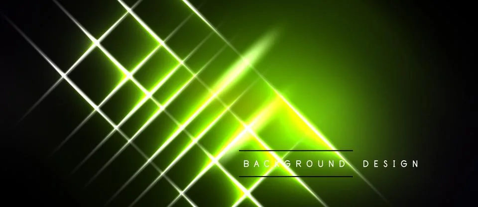 Abstract neon lines create dynamic grid pattern. Bright green glows against.. 스톡 일러스트