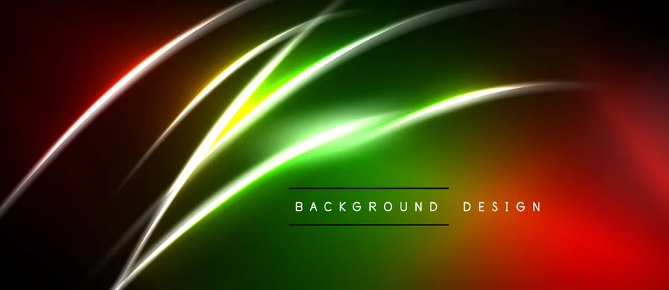 Abstract neon lines create dynamic gradient. Vivid colors blend, forming mode イラスト素材