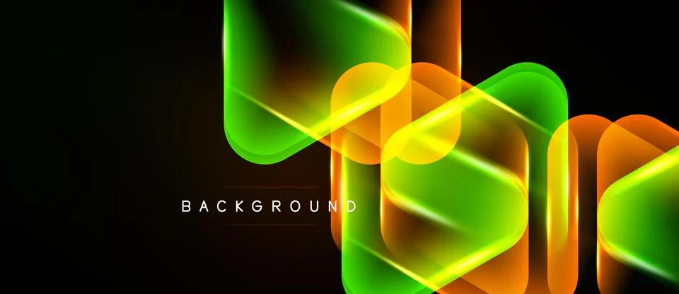 Abstract neon lines create dynamic geometric shapes. Bright colors contrast.. Stock Illustration