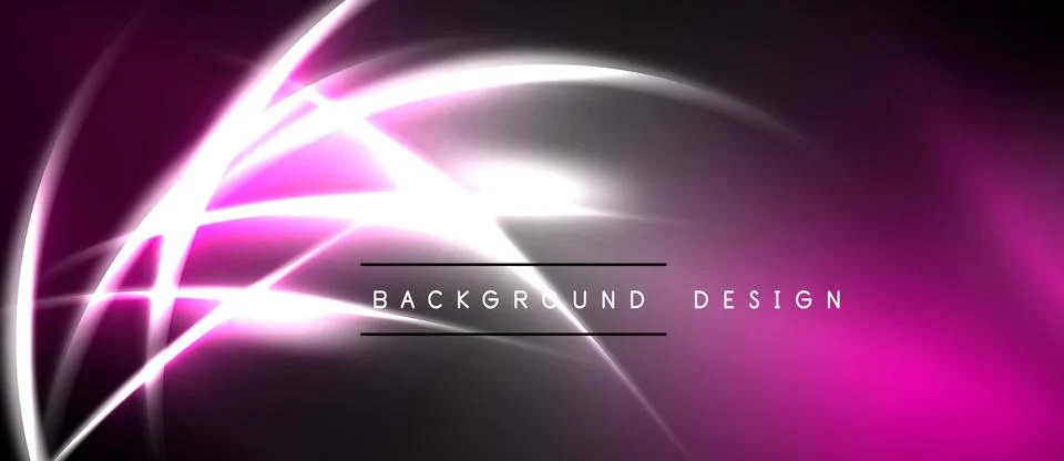 Abstract neon lines create dynamic curves, swirls, glowing effect over dark イラスト素材