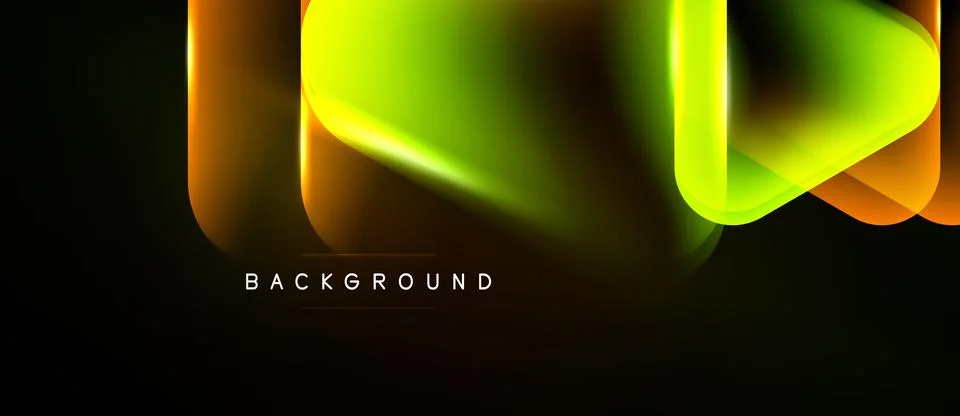 Abstract neon lines create dynamic flow. Bright colors contrast dark backgr.. Stock Illustration