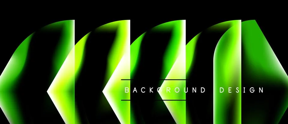 Abstract neon lines create dynamic visual effect. Bright green gradients Stock Illustration