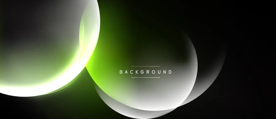 Abstract neon lines create flowing shapes. Dark background emphasizes bright Illustrazione stock