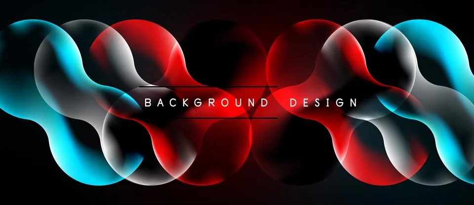 Abstract neon lines create flowing shapes. Red, blue, white colors dominate.. Stock Illustration