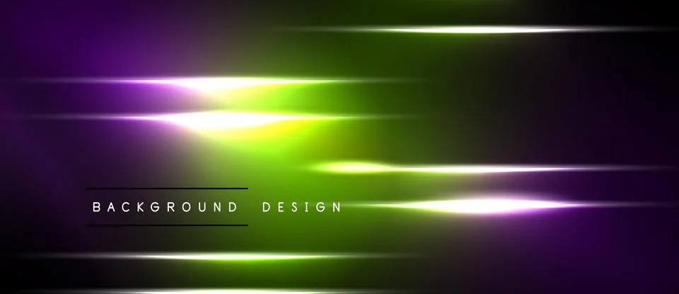 Abstract neon lines create vibrant gradient effect. Dark background emphasize Stockillustratie