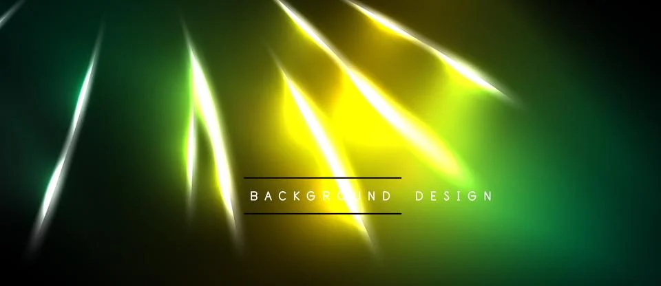 Abstract neon lines create vibrant gradient background. Yellow, green hues 스톡 일러스트