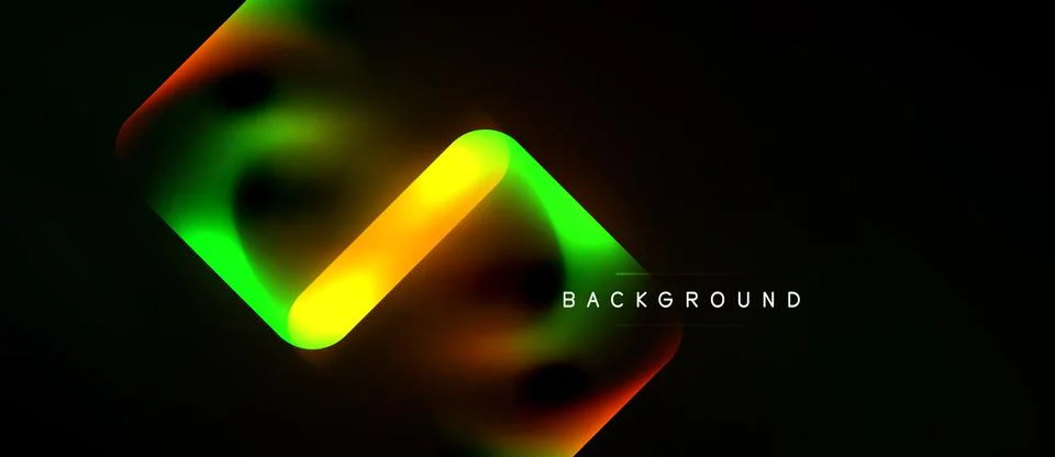 Abstract neon lines form dynamic shape. Gradient colors blend, creating vibra Stock-Illustration