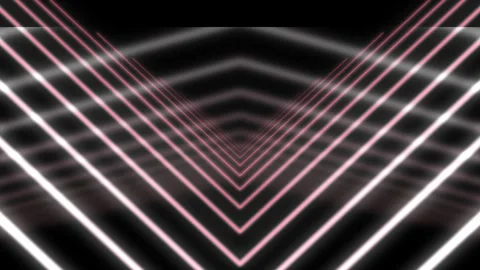 Abstract Neon Lines Forming V Shapes During Nighttime with Subtle Glow and .. Video stock 343422637