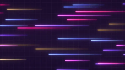 Abstract neon lines loop animation. glowing neon lights purple blue, pink colors Stock Footage 165607986