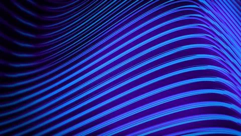 Abstract neon lines tech vibrant wavy blue gradient colorful fluid metal scre Stock Illustration