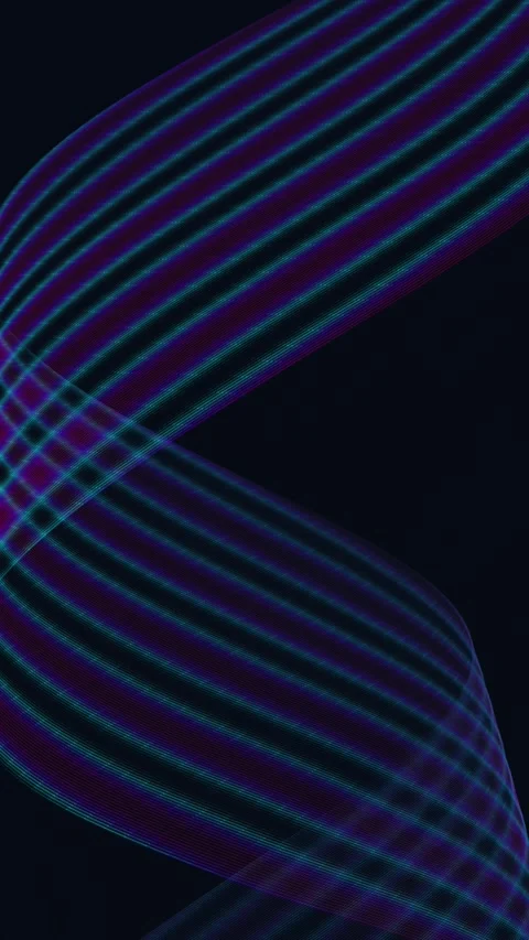 Abstract neon lines wave pattern on dark background, futuristic design Stock Footage 340564113