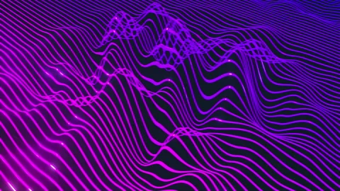 Abstract neon lines wavy liquid shape background Stock Footage 134297064