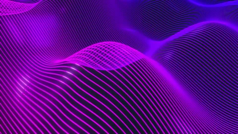 Abstract neon lines wavy liquid shape background Stock-Footage 134371409